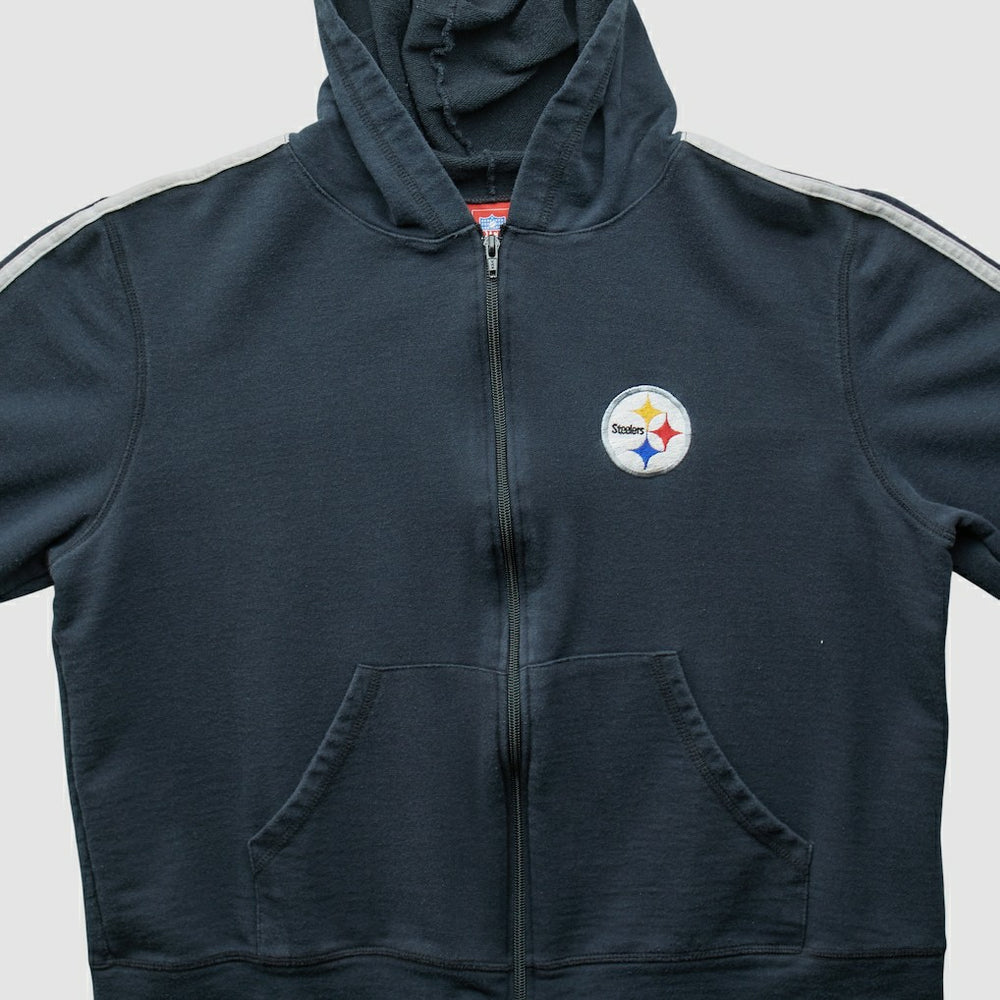 Pittsburgh Steelers NFL 2000s Hooded Full Zip Sweatshirt Black Vintage - Fanatics