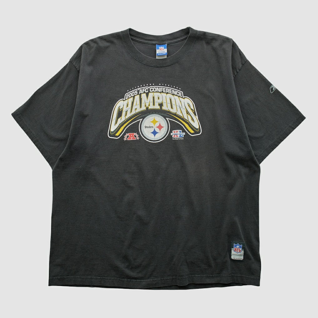 Pittsburgh Steelers Reebok 2005 T-shirt Black Vintage - Fanatics
