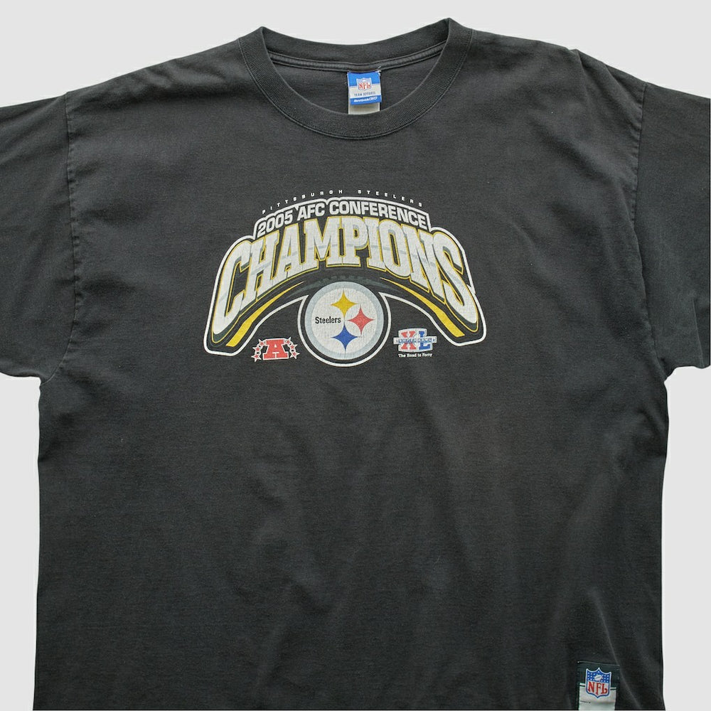 Pittsburgh Steelers Reebok 2005 T-shirt Black Vintage - Fanatics