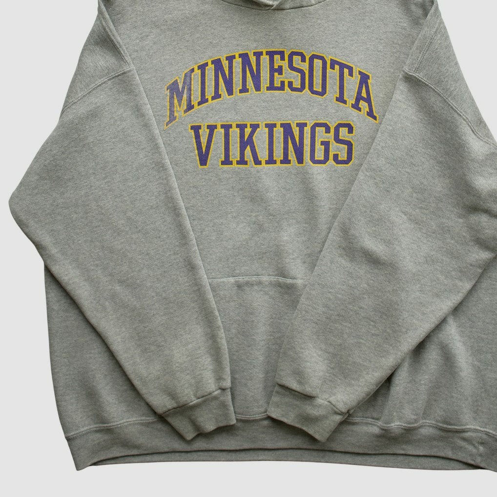 Minnesota Vikings NFL 2000s Hooded Pullover Sweatshirt Heather Gray Vintage - Fanatics