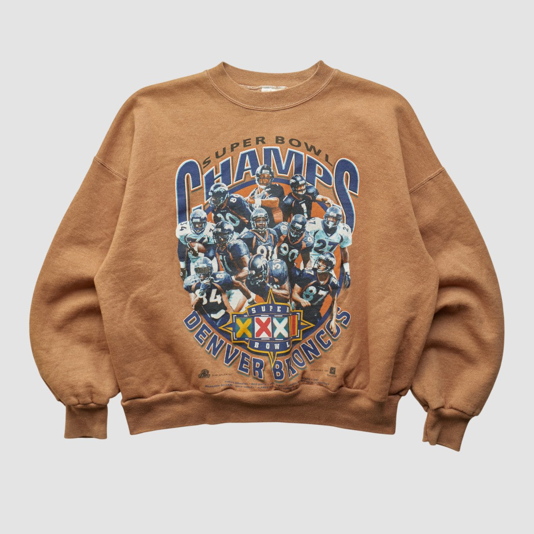 Denver Broncos Hanes 1998 Pullover Sweatshirt Clay Vintage - Fanatics