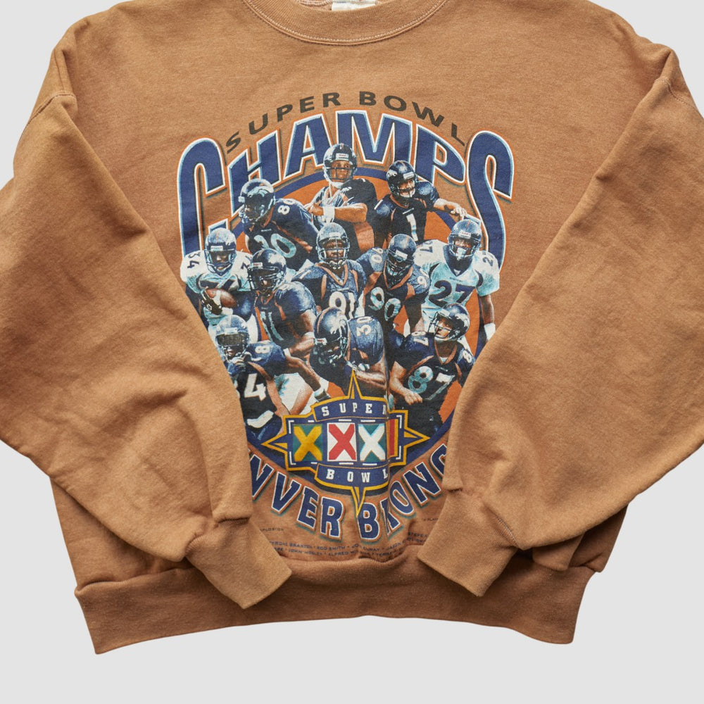 Denver Broncos Hanes 1998 Pullover Sweatshirt Clay Vintage - Fanatics