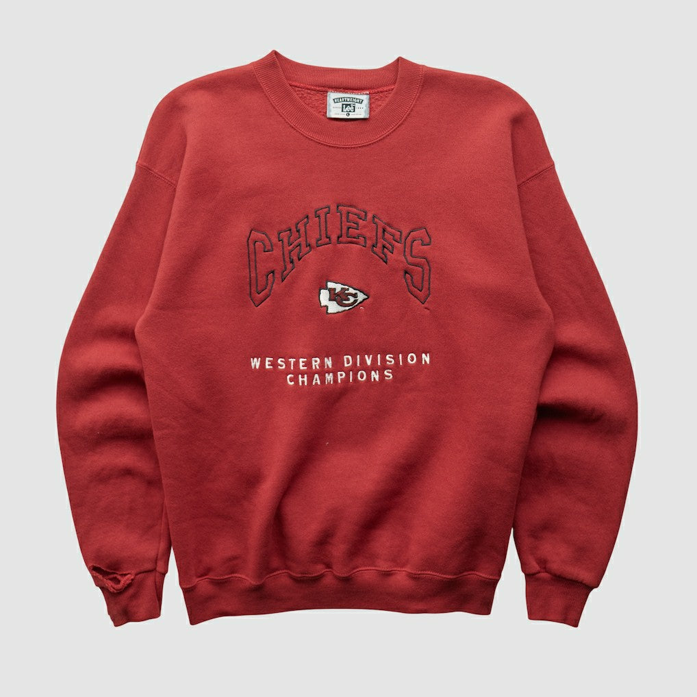 Kansas City Chiefs Lee Apparel 90s Pullover Sweatshirt Red Vintage - Fanatics