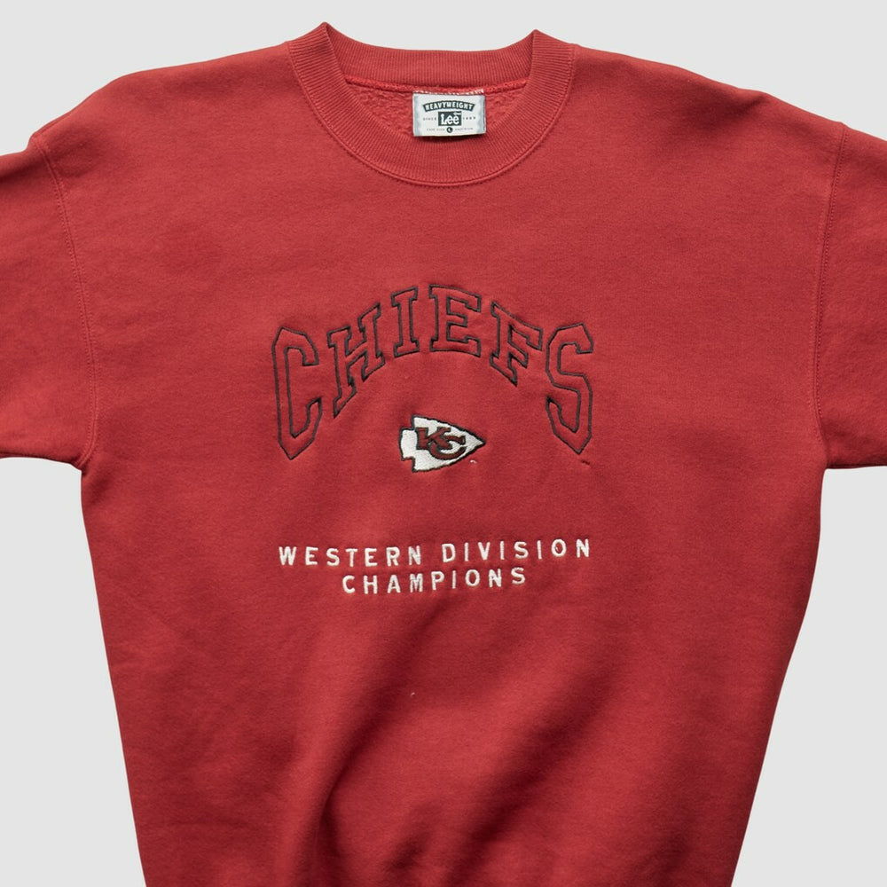 Kansas City Chiefs Lee Apparel 90s Pullover Sweatshirt Red Vintage - Fanatics