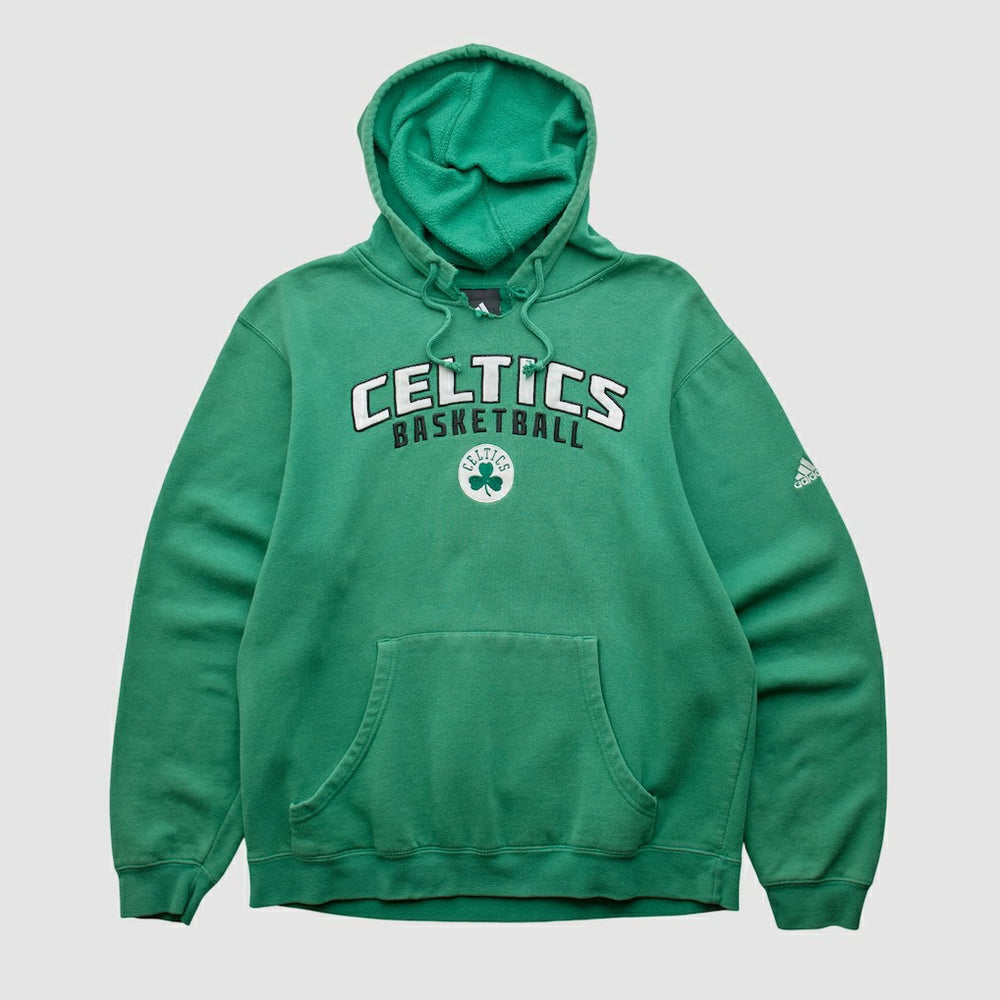 Adidas - Boston Celtics 2010s Hooded Pullover Sweatshirt - Green Vintage