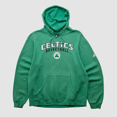 Adidas - Boston Celtics 2010s Hooded Pullover Sweatshirt - Green Vintage