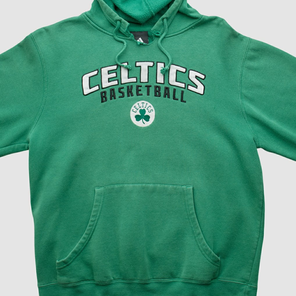 Adidas - Boston Celtics 2010s Hooded Pullover Sweatshirt - Green Vintage