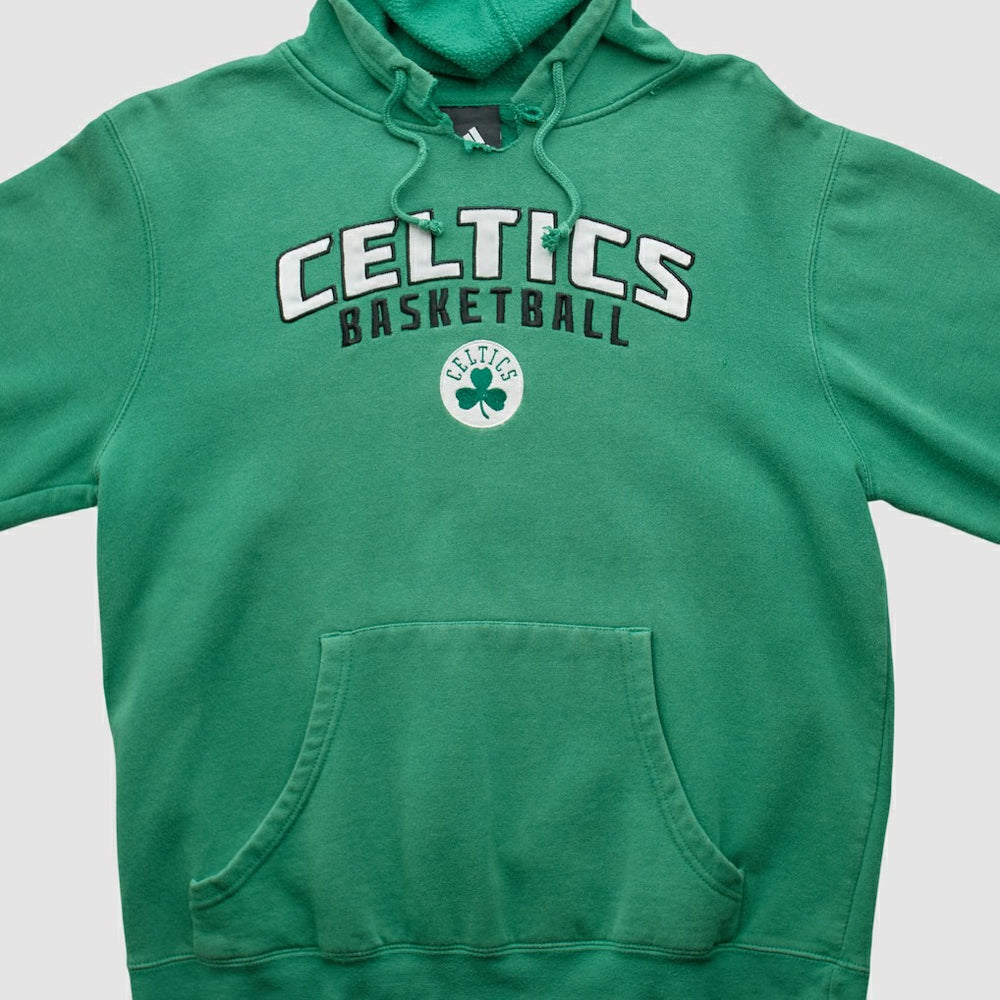 Adidas - Boston Celtics 2010s Hooded Pullover Sweatshirt - Green Vintage