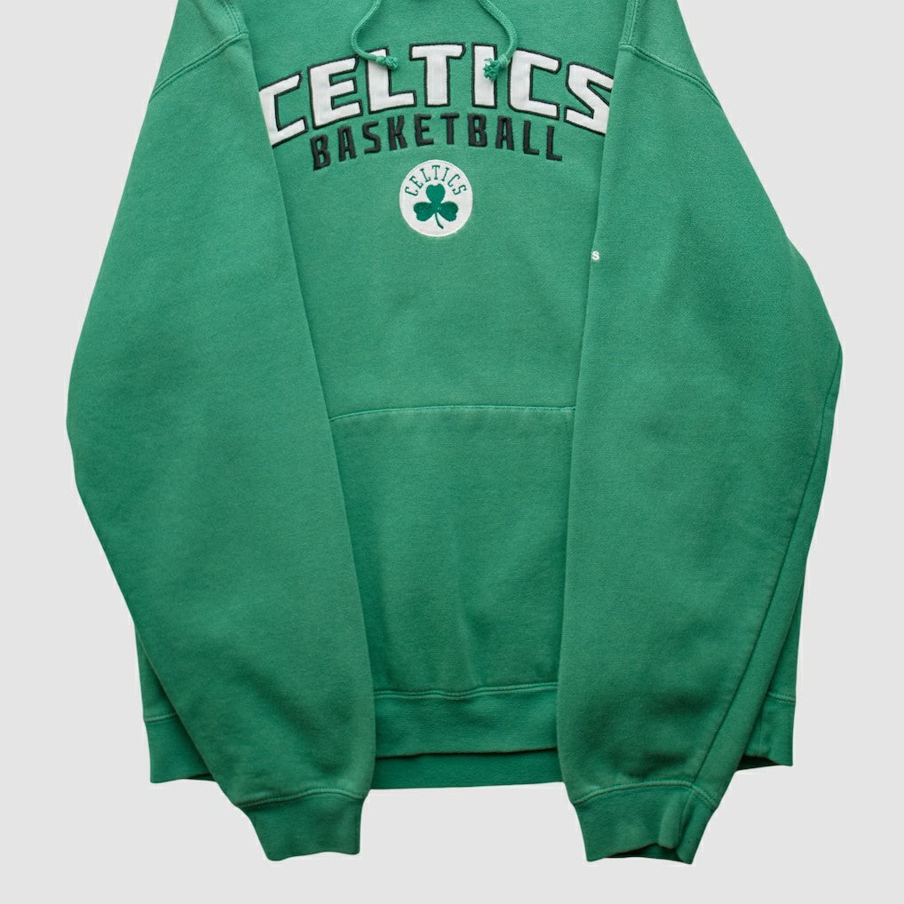 Adidas - Boston Celtics 2010s Hooded Pullover Sweatshirt - Green Vintage