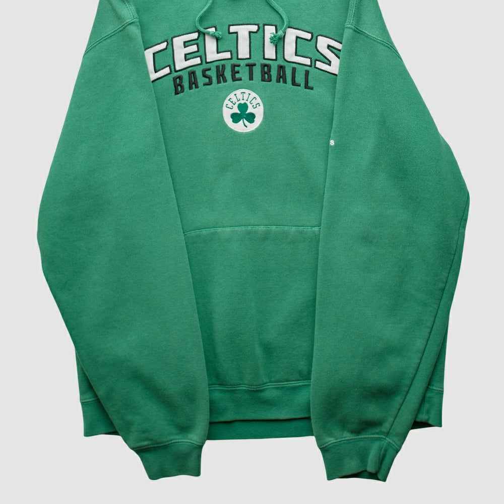 Adidas - Boston Celtics 2010s Hooded Pullover Sweatshirt - Green Vintage