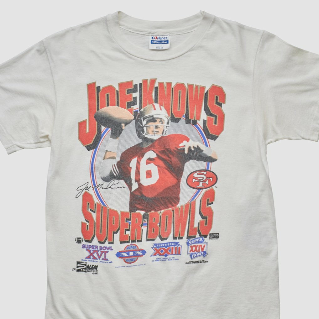 San Francisco 49ers Hanes 90s T-shirt White Vintage - Fanatics