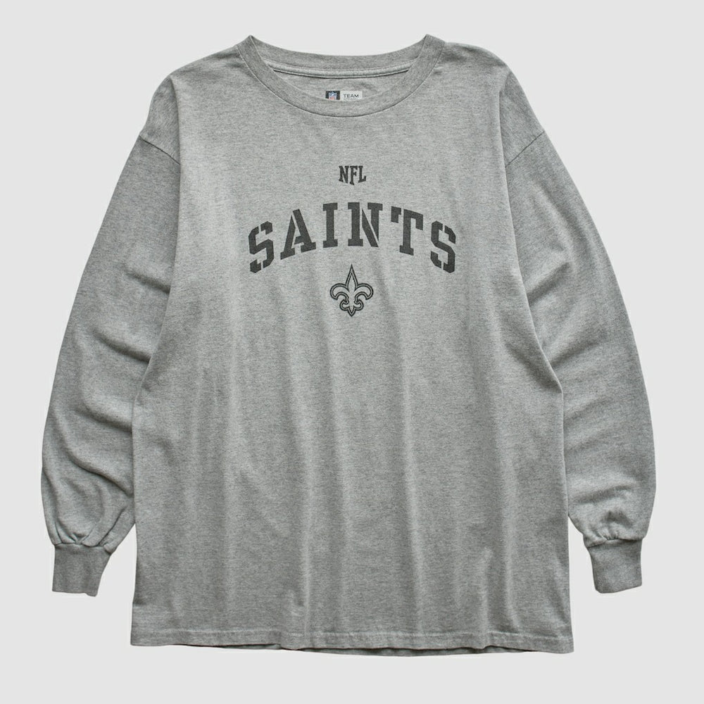 New Orleans Saints NFL Long Sleeve T-shirt Heather Gray Vintage - Fanatics