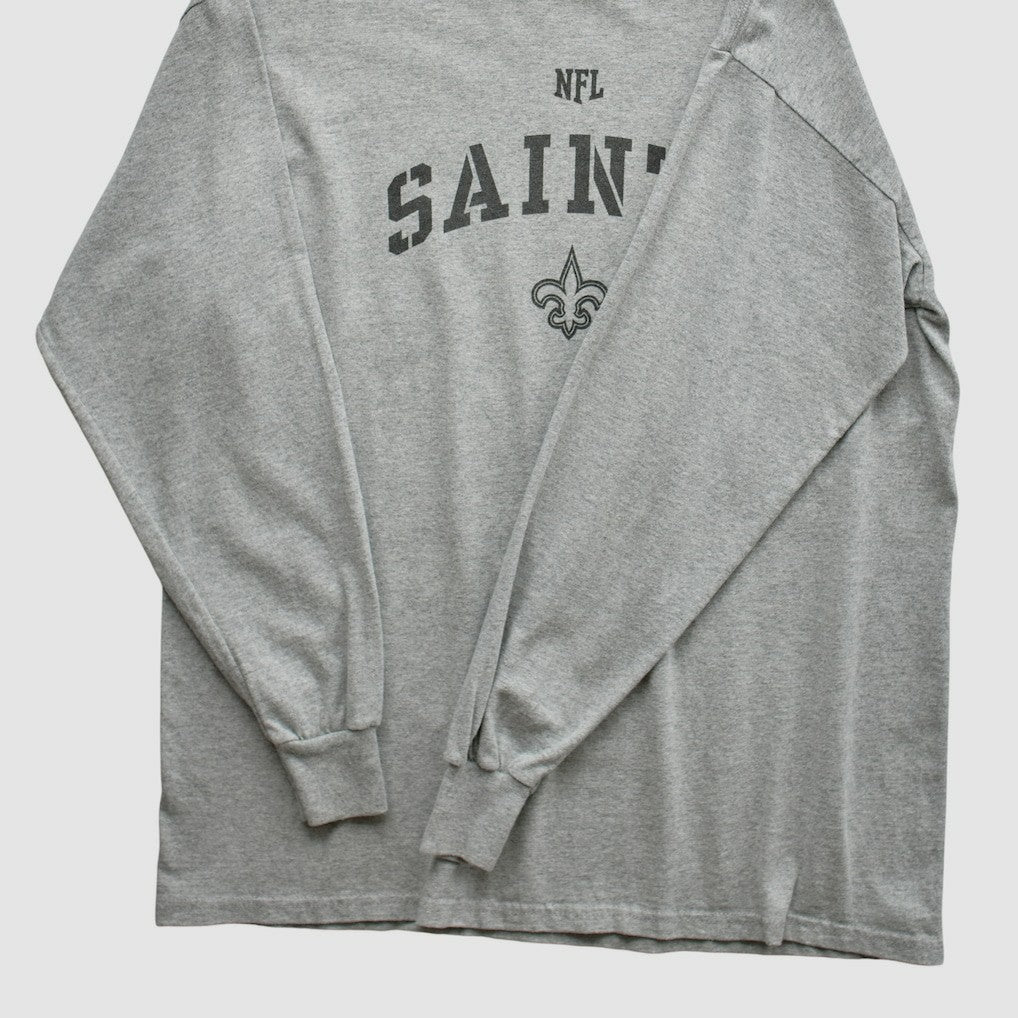 New Orleans Saints NFL Long Sleeve T-shirt Heather Gray Vintage - Fanatics