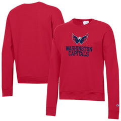Washington Capitals Champion Women's Wordmark Lockup Powerblend Sweatshirt Red