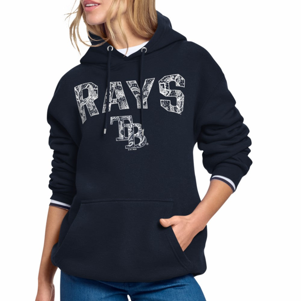 Tampa Bay Rays Starter Women's Lace Team Lockup Fleece Hoodie Clearance