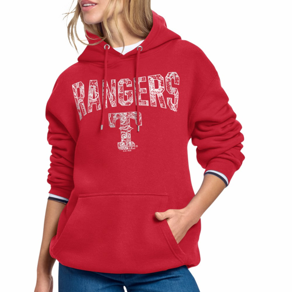 Texas Rangers Starter Women's Lace Team Lockup Fleece Hoodie discount