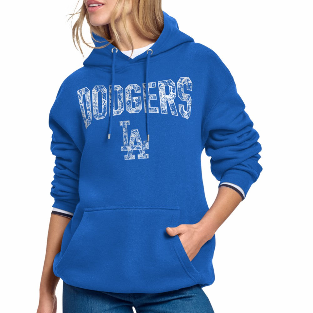 Los Angeles Dodgers Starter Women's Lace Team Lockup Fleece Hoodie On Sale