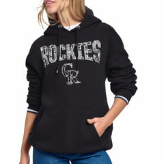 Colorado Rockies Starter Women's Lace Team Lockup Fleece Hoodie Clearance
