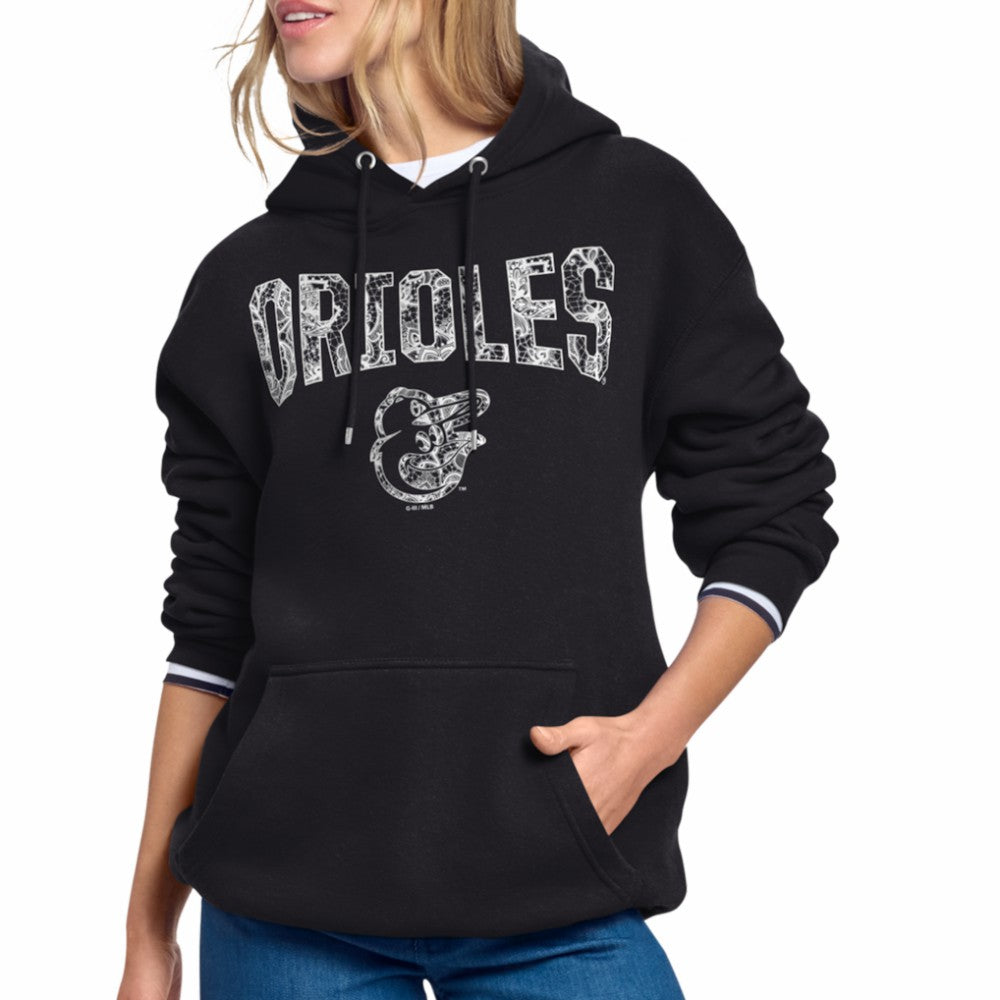 Baltimore Orioles Starter Women's Lace Team Lockup Fleece Hoodie Online