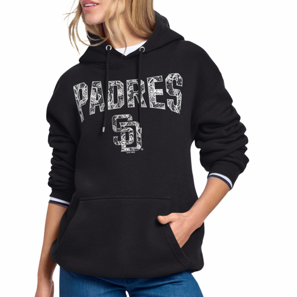 San Diego Padres Starter Women's Lace Team Lockup Fleece Hoodie Lifestyle