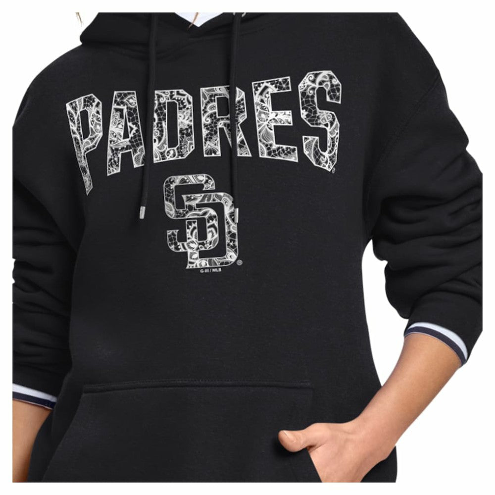 San Diego Padres Starter Women's Lace Team Lockup Fleece Hoodie Lifestyle