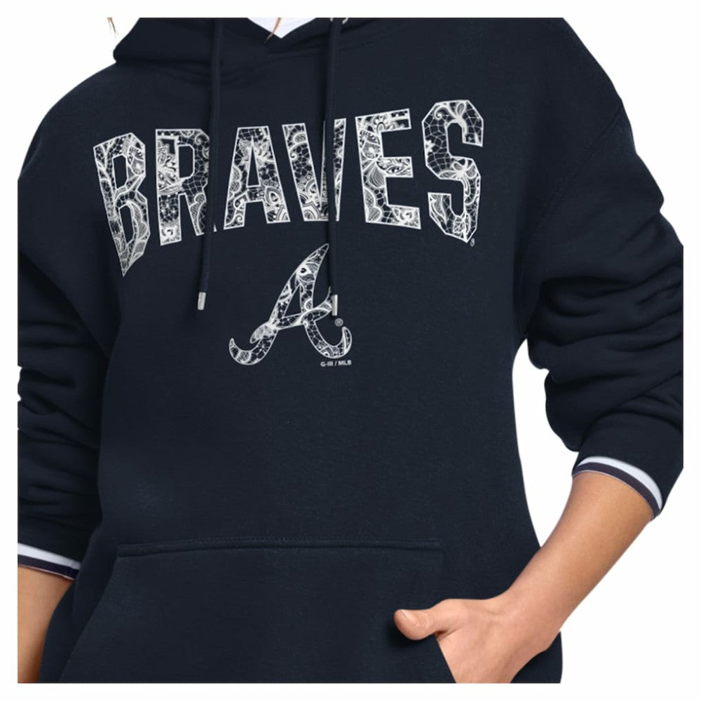 Atlanta Braves Starter Women's Lace Team Lockup Fleece Hoodie discount