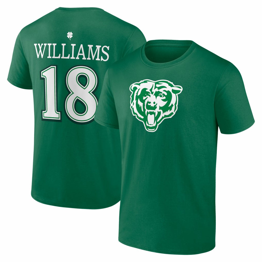 Caleb Williams Chicago Bears St. Patrick's Day Icon Name & Number T-Shirt Green - NFL