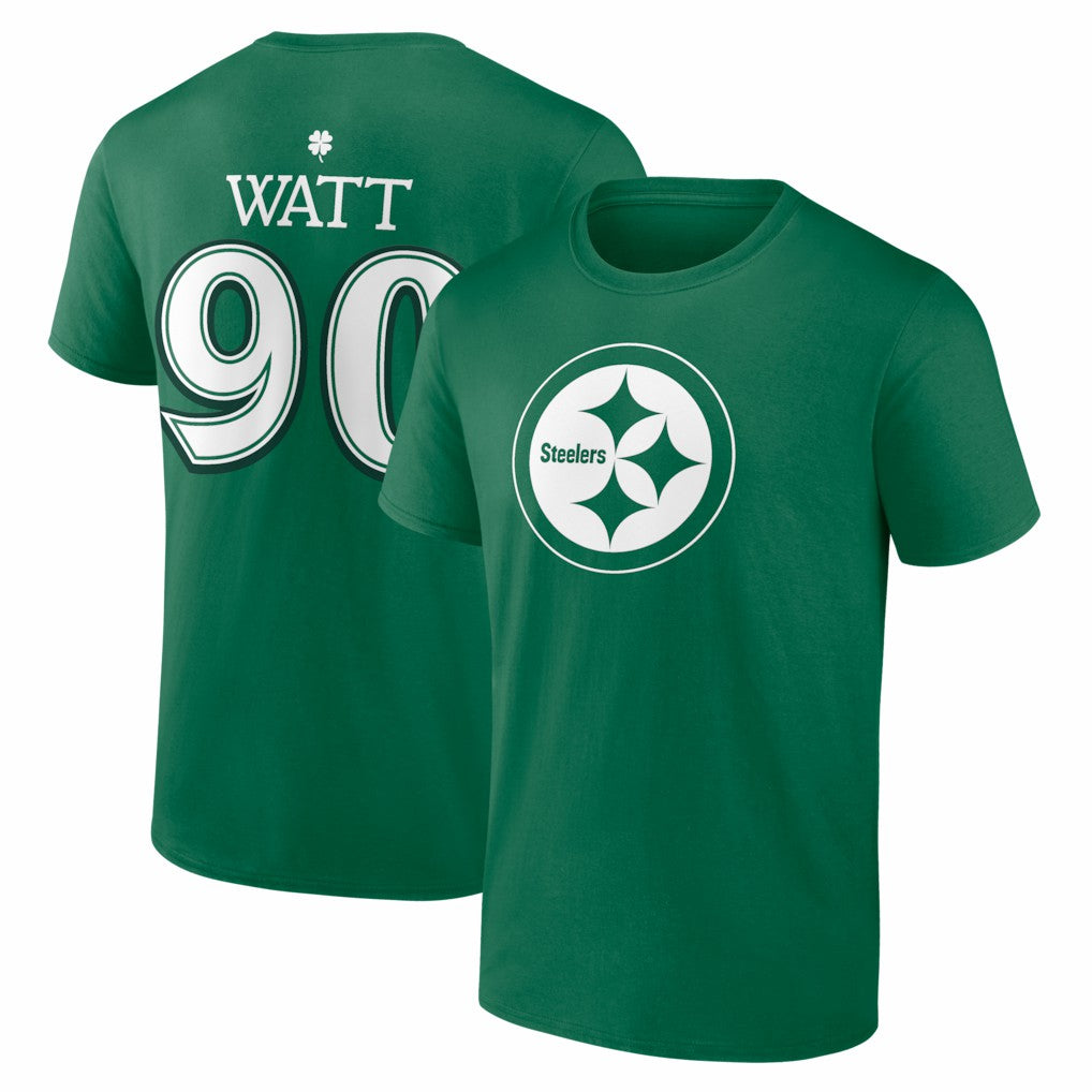 T.J. Watt Pittsburgh Steelers St. Patrick's Day Icon Name & Number T-Shirt Green - NFL