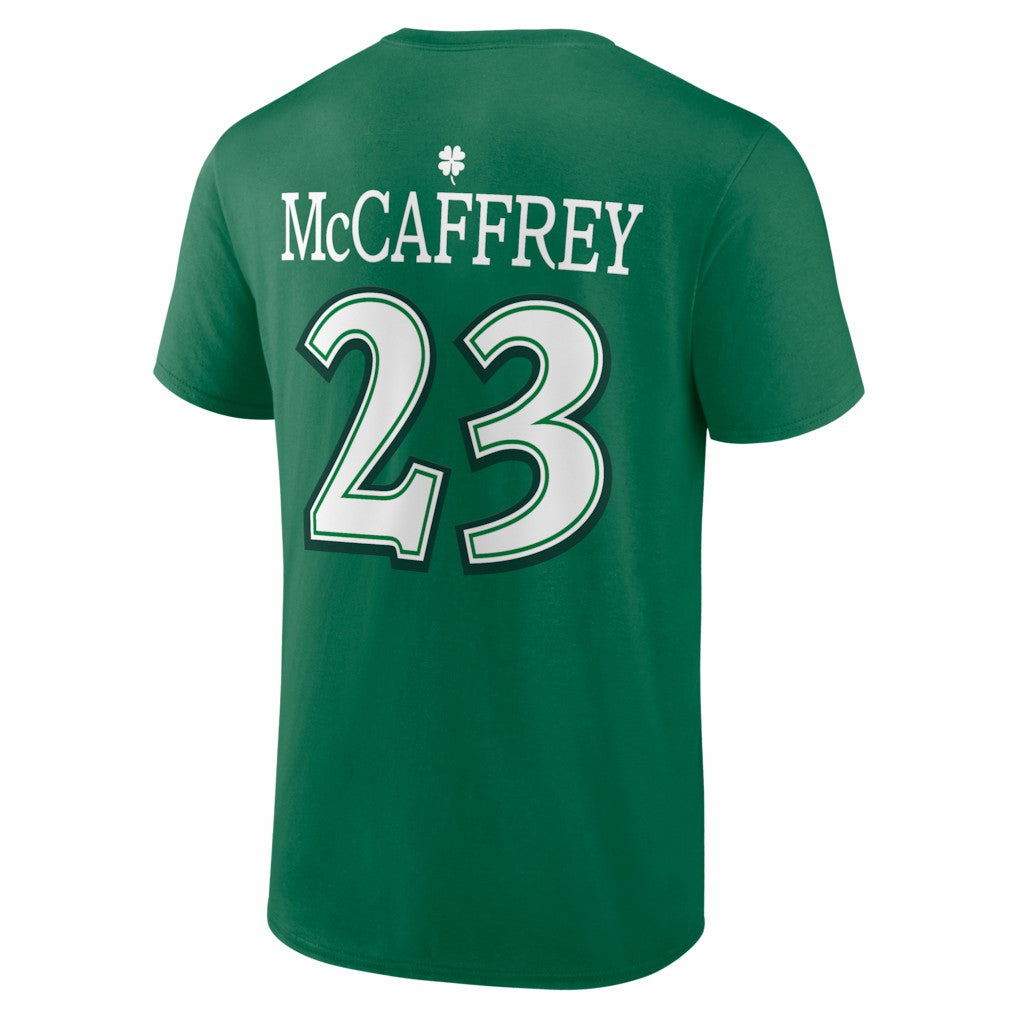Christian McCaffrey San Francisco 49ers St. Patrick's Day Icon Name & Number T-Shirt Green - NFL