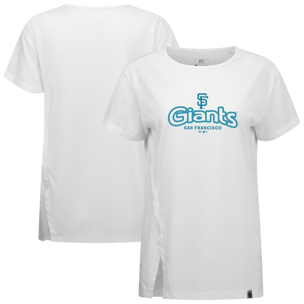 San Francisco Giants Levelwear Women's Blue Haven Influx Cornerstone T-Shirt Lifestyle