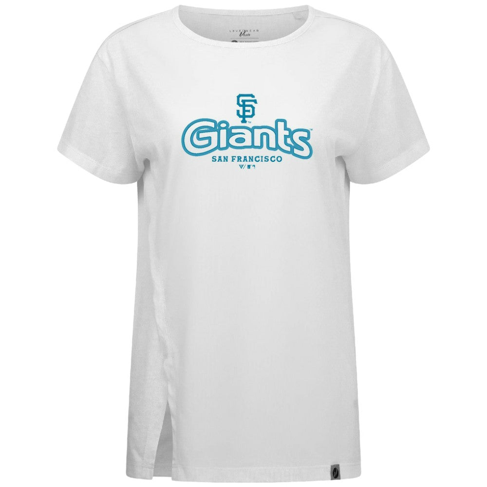 San Francisco Giants Levelwear Women's Blue Haven Influx Cornerstone T-Shirt Lifestyle