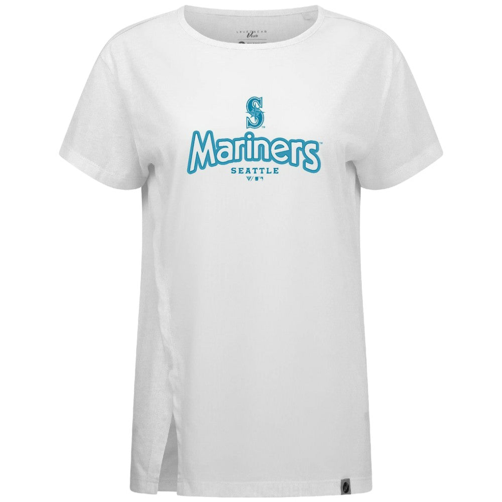 Seattle Mariners Levelwear Women's Blue Haven Influx Cornerstone T-Shirt Clearance