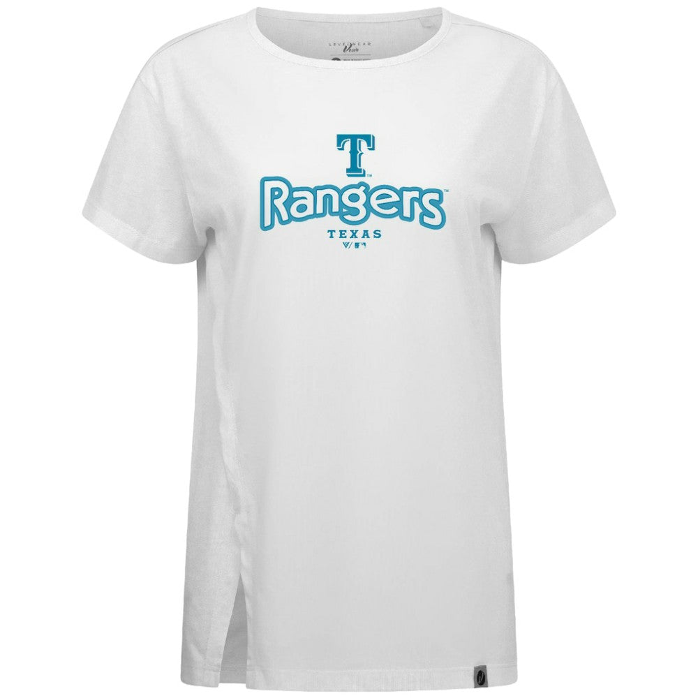 Texas Rangers Levelwear Women's Blue Haven Influx Cornerstone T-Shirt On Sale