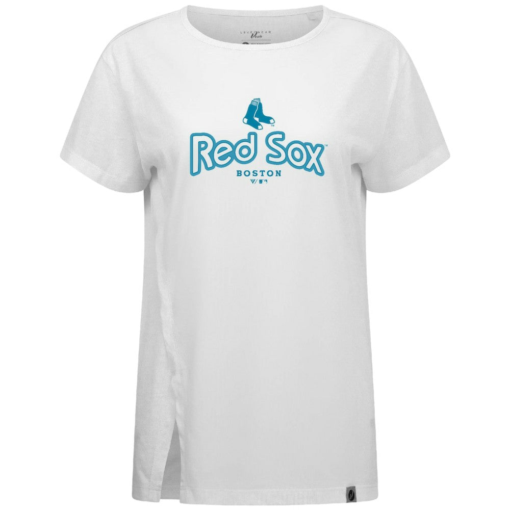 Boston Red Sox Levelwear Women's Blue Haven Influx Cornerstone T-Shirt Lifestyle