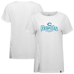 Cincinnati Reds Levelwear Women's Blue Haven Influx Cornerstone T-Shirt Lifestyle