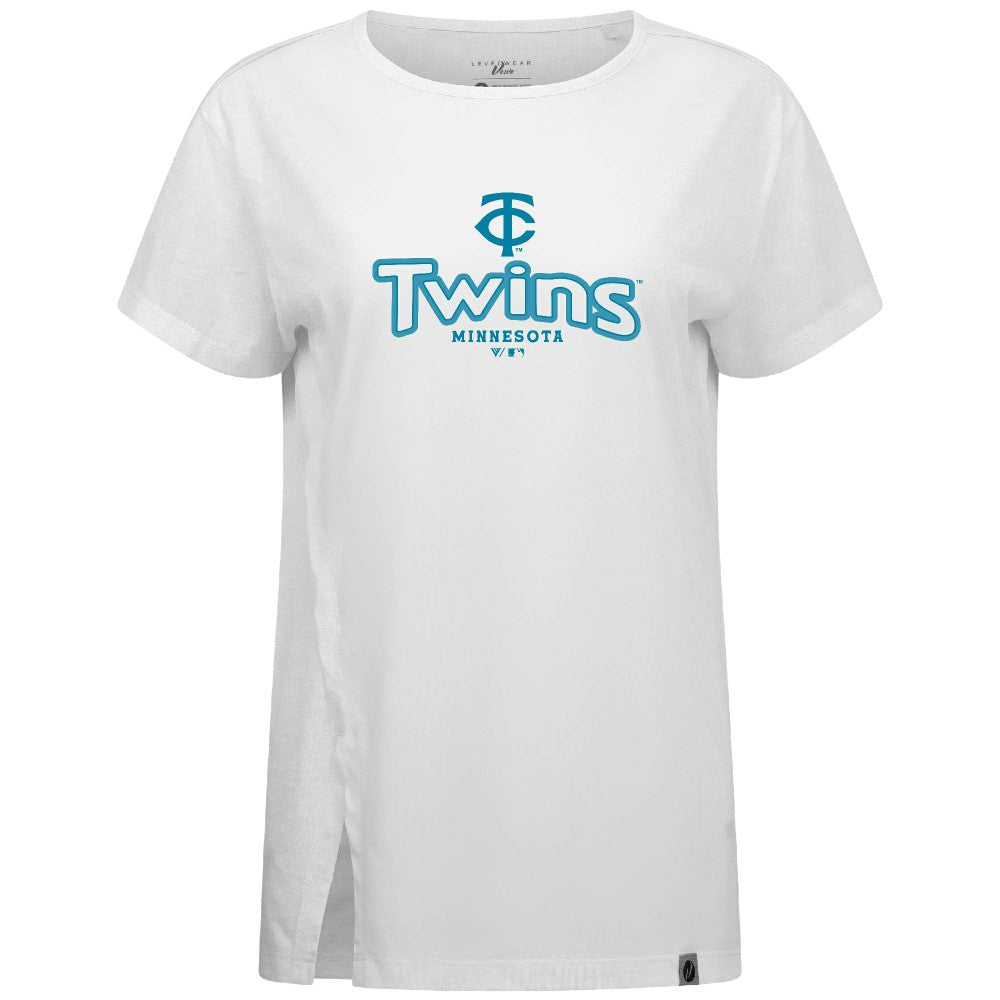 Minnesota Twins Levelwear Women's Blue Haven Influx Cornerstone T-Shirt Clearance