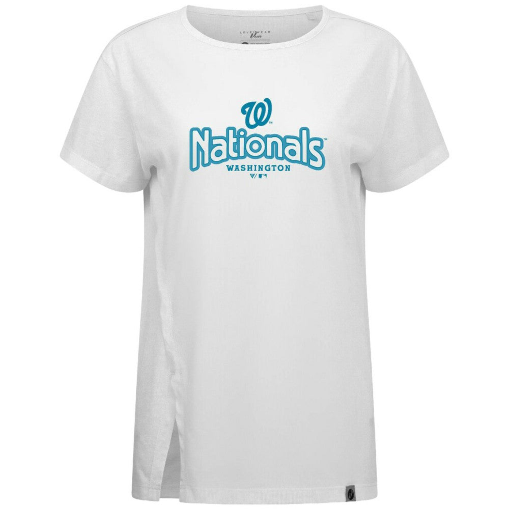 Washington Nationals Levelwear Women's Blue Haven Influx Cornerstone T-Shirt On Sale