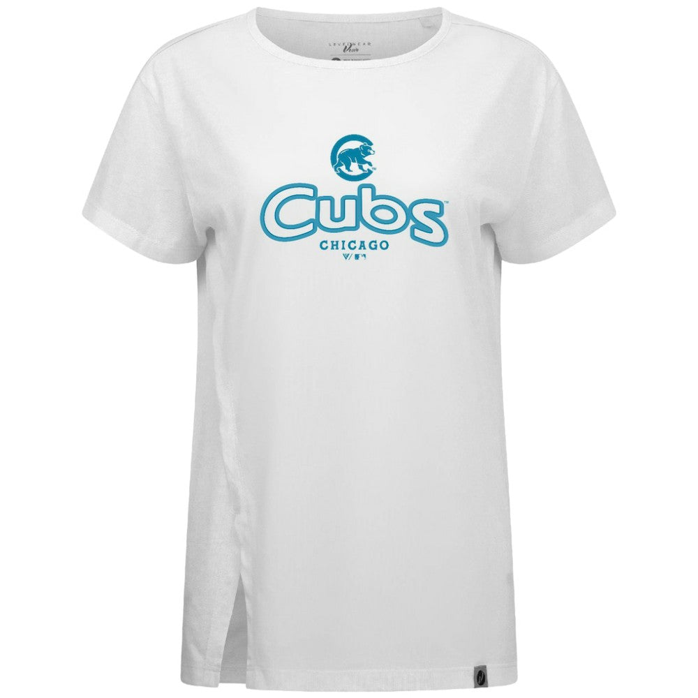 Chicago Cubs Levelwear Women's Blue Haven Influx Cornerstone T-Shirt for sale