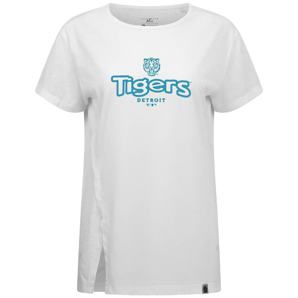 Detroit Tigers Levelwear Women's Blue Haven Influx Cornerstone T-Shirt for sale