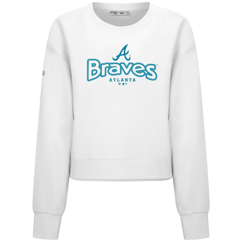 Atlanta Braves Levelwear Women's Judd Cornerstone Cropped Sweatshirt Clearance
