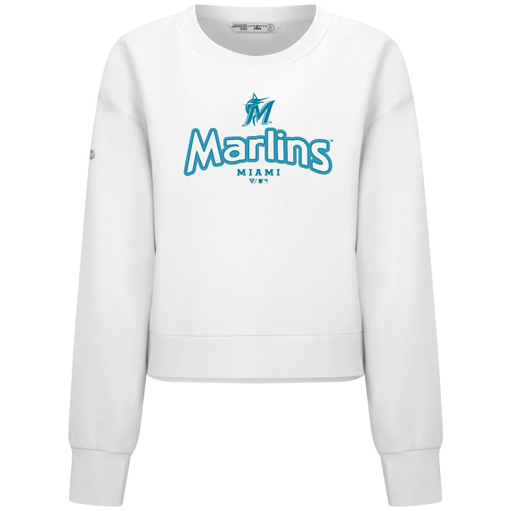 Miami Marlins Levelwear Women's Judd Cornerstone Cropped Sweatshirt for sale