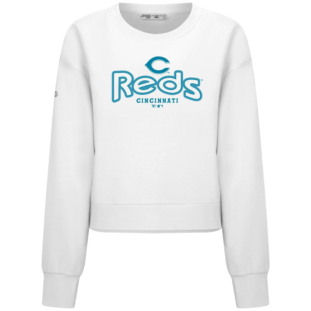 Cincinnati Reds Levelwear Women's Judd Cornerstone Cropped Sweatshirt Clearance