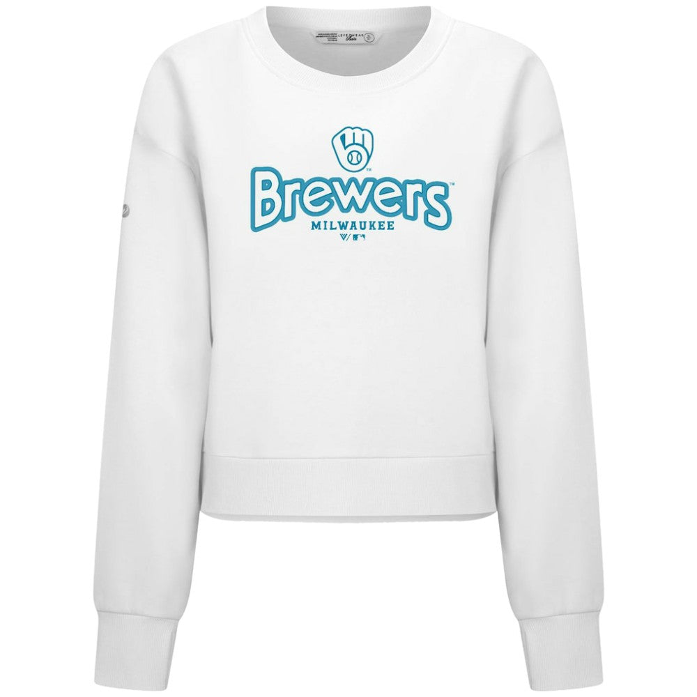 Milwaukee Brewers Levelwear Women's Judd Cornerstone Cropped Sweatshirt On Sale