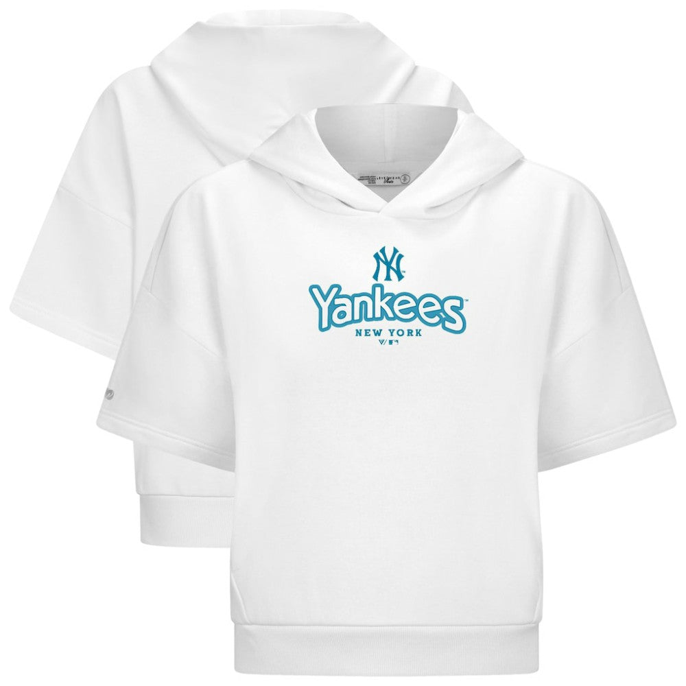 New York Yankees Levelwear Women's Amber Short Sleeve Cornerstone Hoodie Clearance