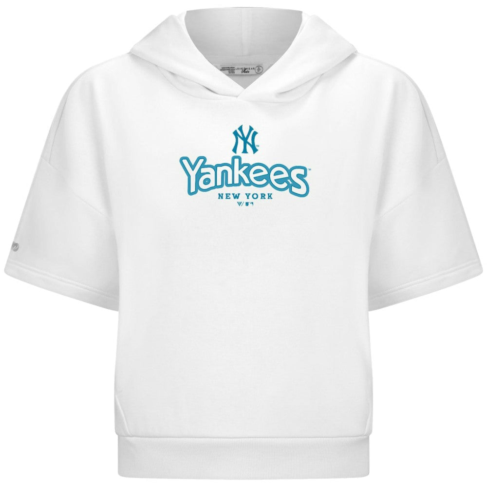 New York Yankees Levelwear Women's Amber Short Sleeve Cornerstone Hoodie Clearance