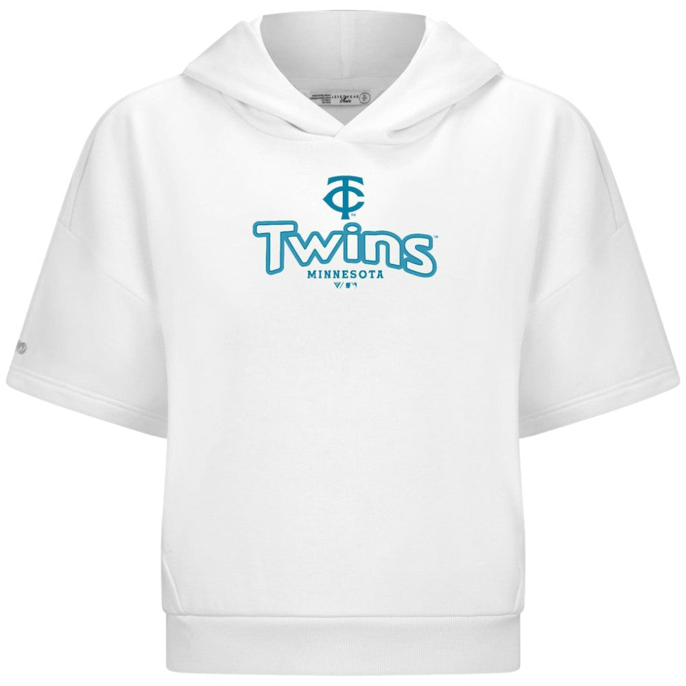 Minnesota Twins Levelwear Women's Amber Short Sleeve Cornerstone Hoodie Lifestyle
