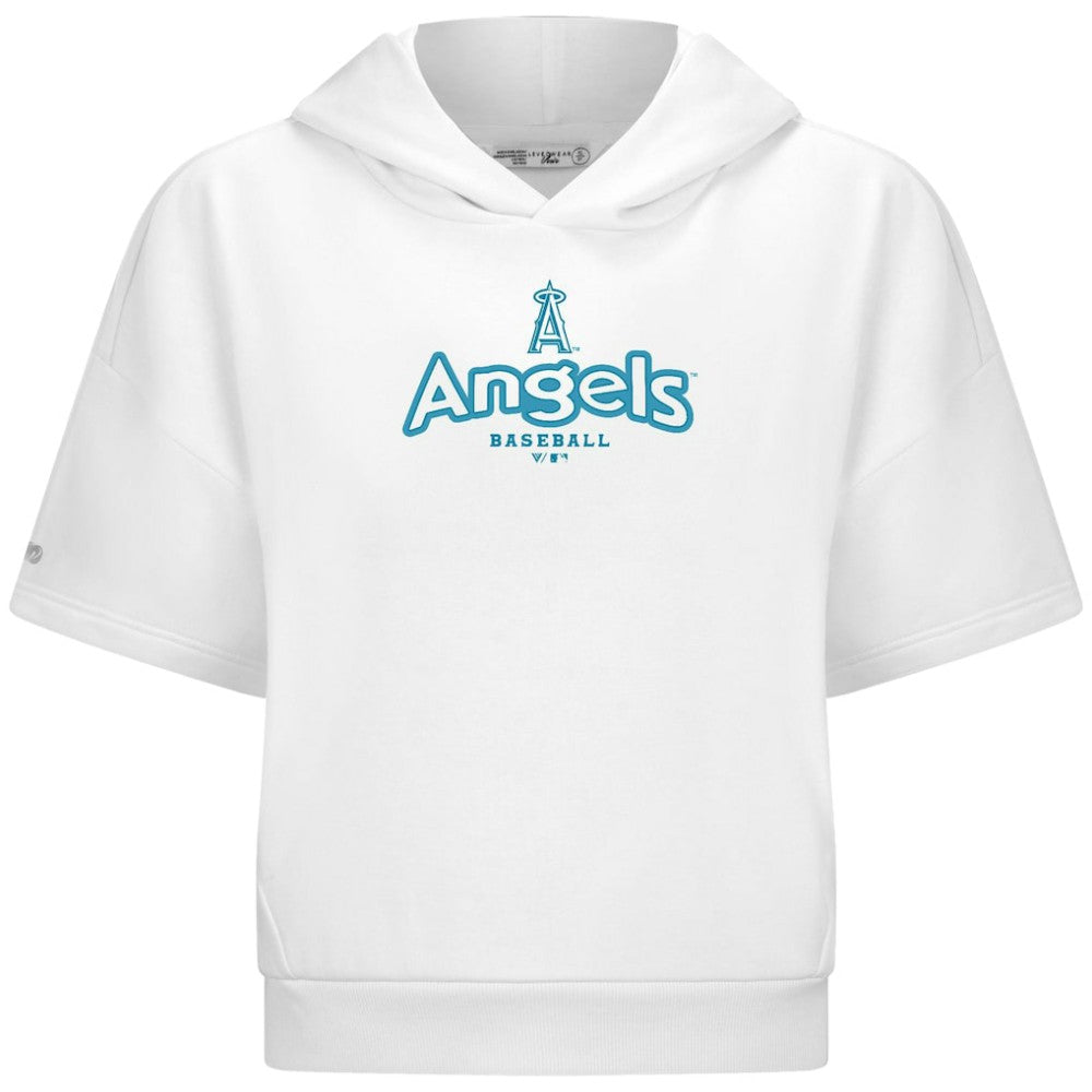 Los Angeles Angels Levelwear Women's Amber Short Sleeve Cornerstone Hoodie On Sale