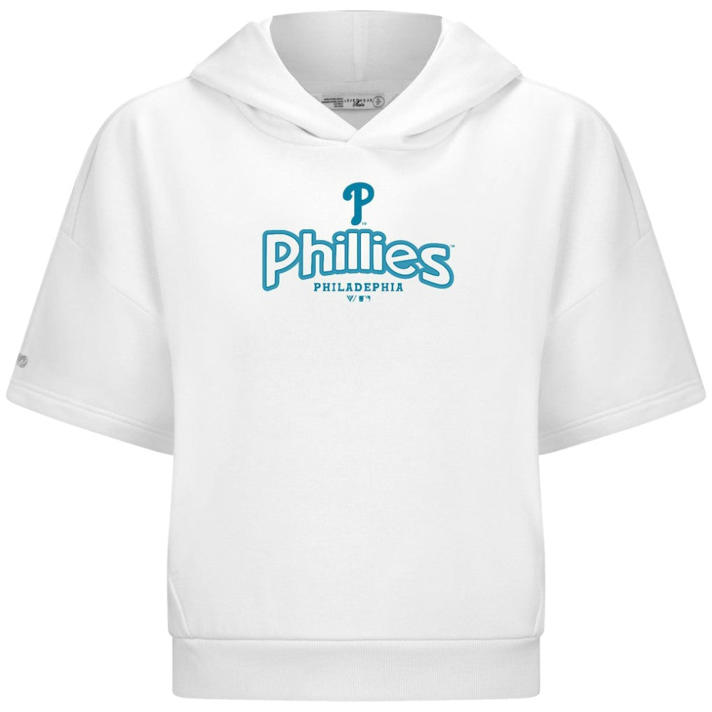 Philadelphia Phillies Levelwear Women's Amber Short Sleeve Cornerstone Hoodie Clearance