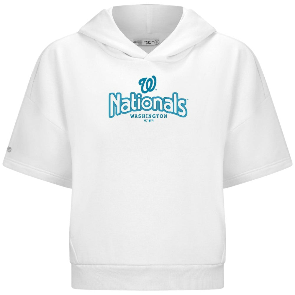 Washington Nationals Levelwear Women's Amber Short Sleeve Cornerstone Hoodie Lifestyle