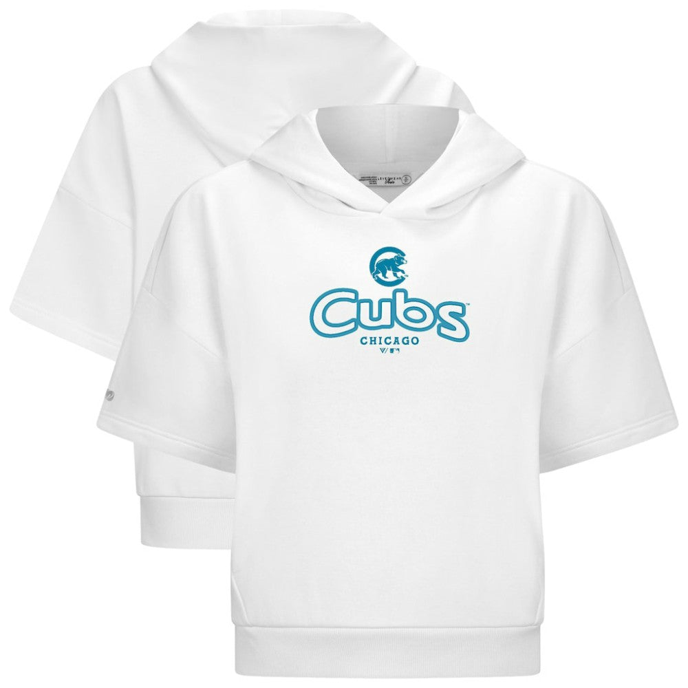 Chicago Cubs Levelwear Women's Amber Short Sleeve Cornerstone Hoodie Sale
